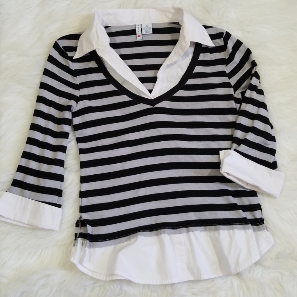 Voice striped top shirt.  Size XL runs Smaller. - Picture 4 of 8
